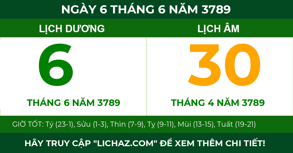 lịch âm ngày 6 tháng 6 năm 3789