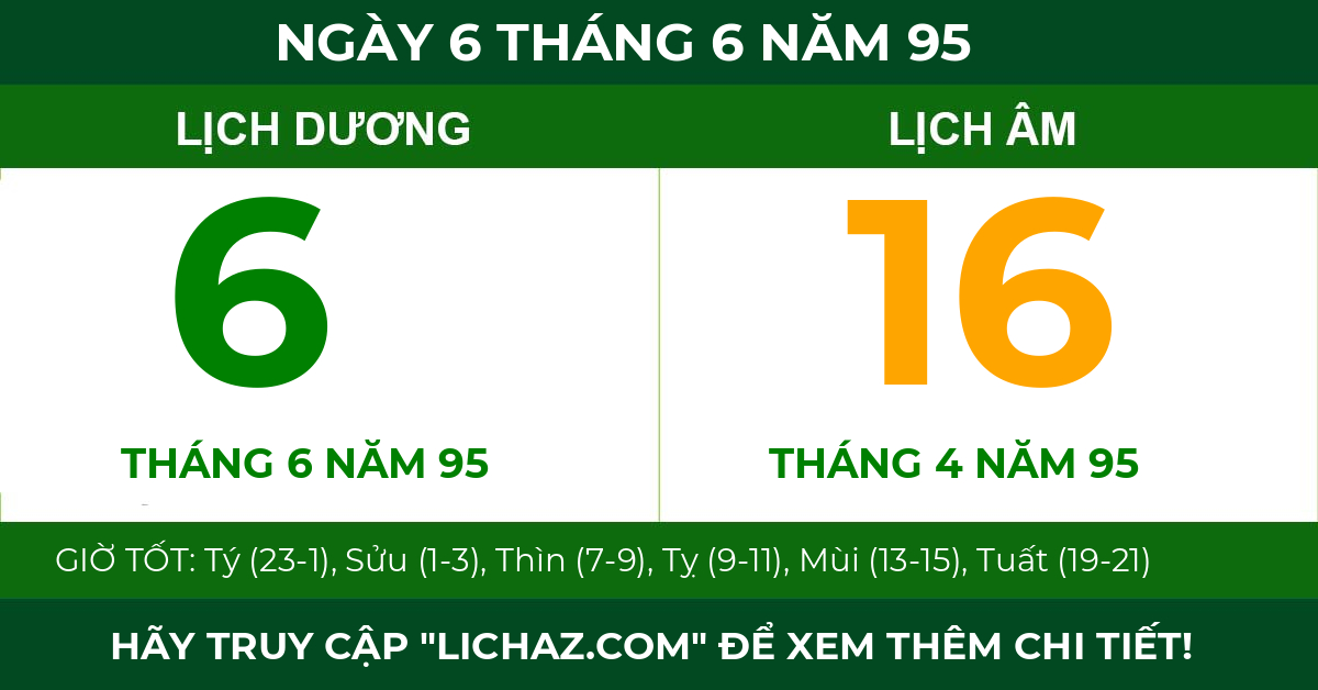 lịch âm ngày 6 tháng 6 năm 95
