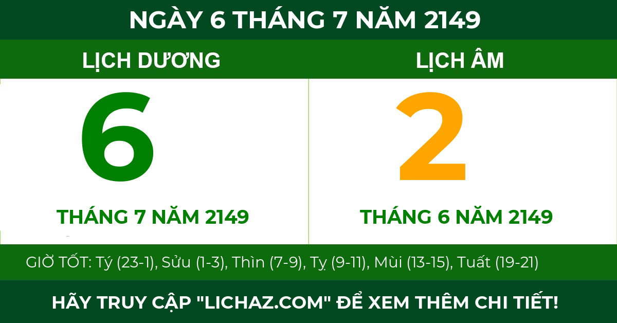 lịch âm ngày 6 tháng 7 năm 2149