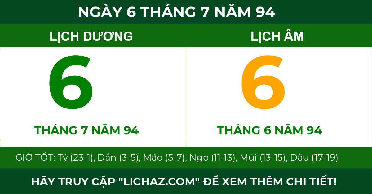 lịch âm ngày 6 tháng 7 năm 94
