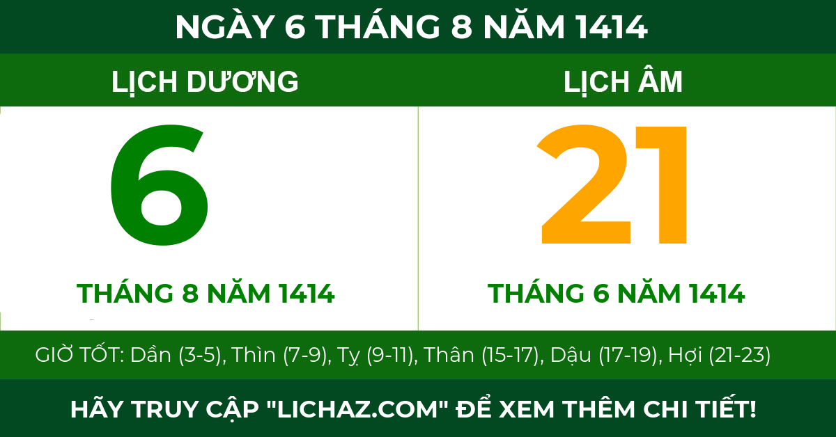lịch âm ngày 6 tháng 8 năm 1414