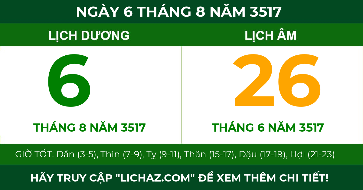lịch âm ngày 6 tháng 8 năm 3517