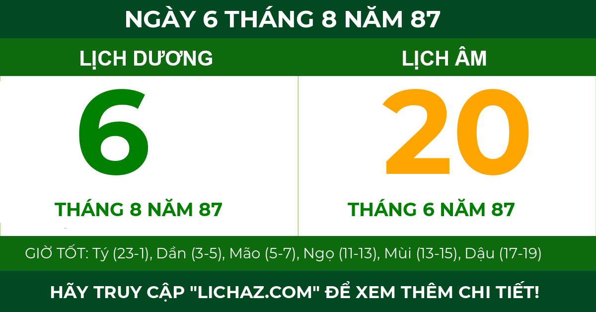 lịch âm ngày 6 tháng 8 năm 87