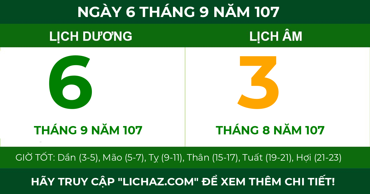 lịch âm ngày 6 tháng 9 năm 107