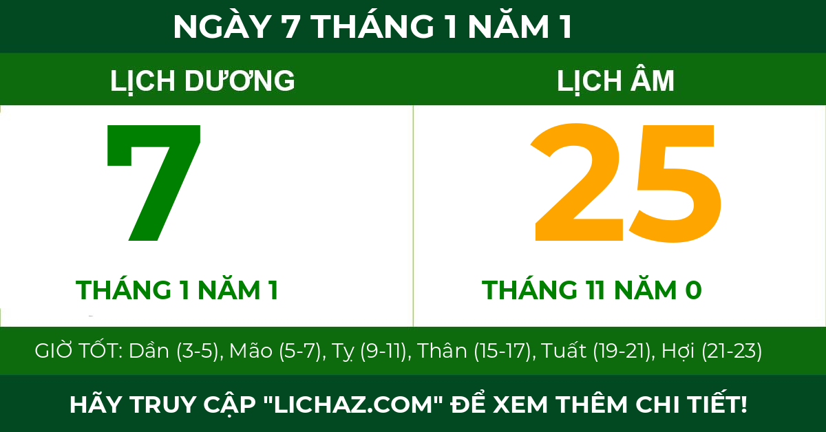 lịch âm ngày 7 tháng 1 năm 1