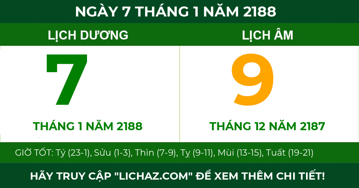 lịch âm ngày 7 tháng 1 năm 2188