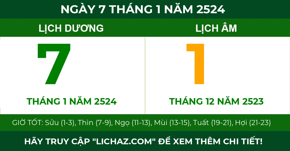 lịch âm ngày 7 tháng 1 năm 2524