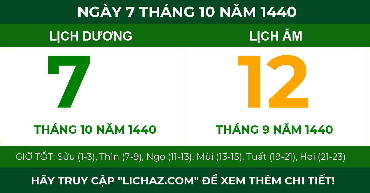 lịch âm ngày 7 tháng 10 năm 1440
