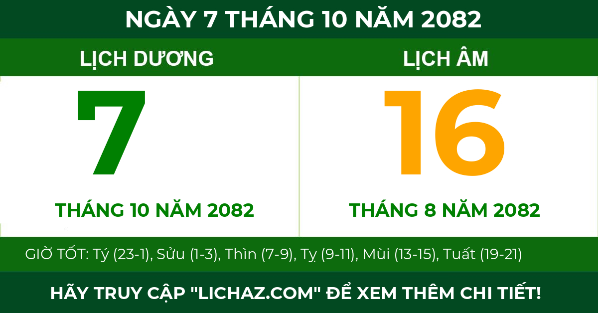 lịch âm ngày 7 tháng 10 năm 2082