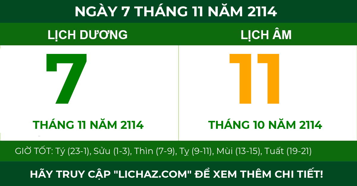 lịch âm ngày 7 tháng 11 năm 2114