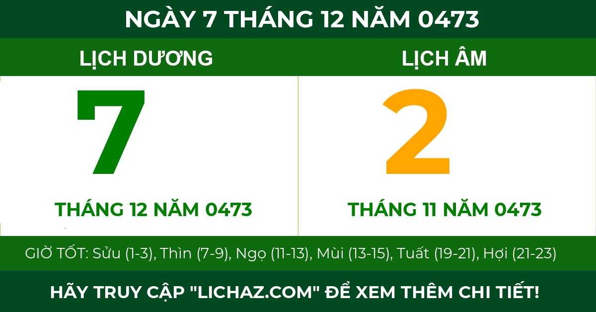 lịch âm ngày 7 tháng 12 năm 0473