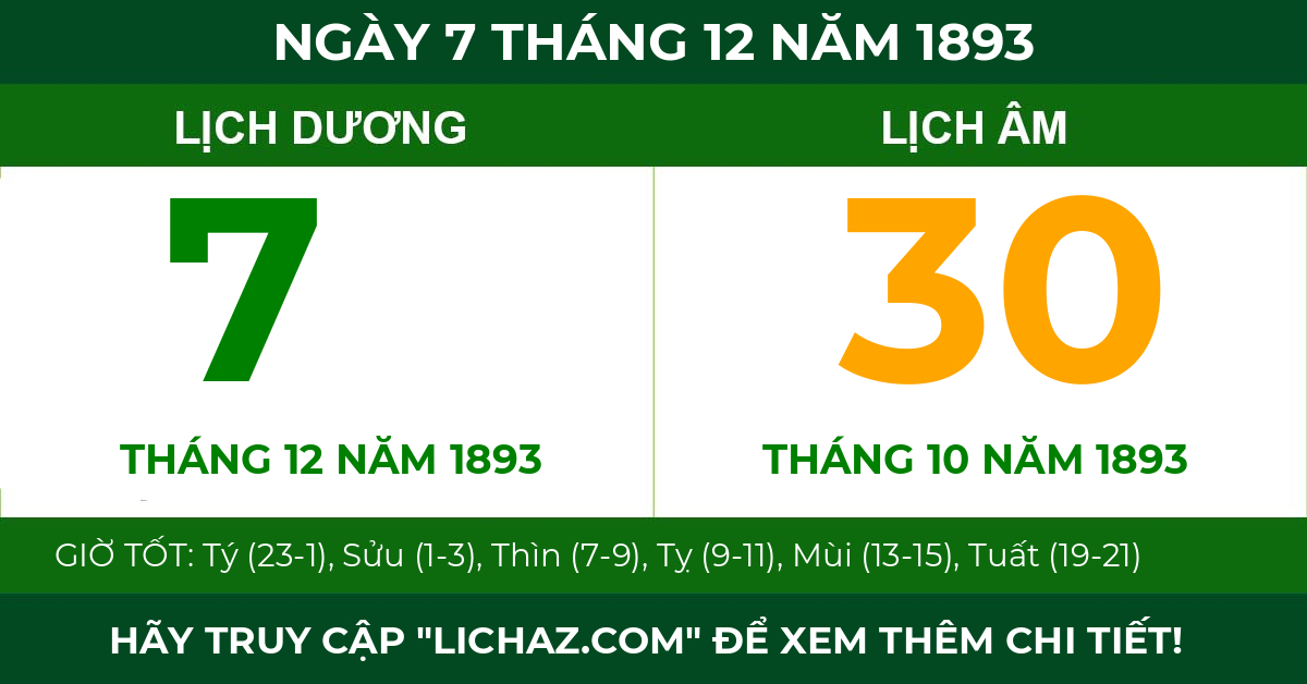 lịch âm ngày 7 tháng 12 năm 1893