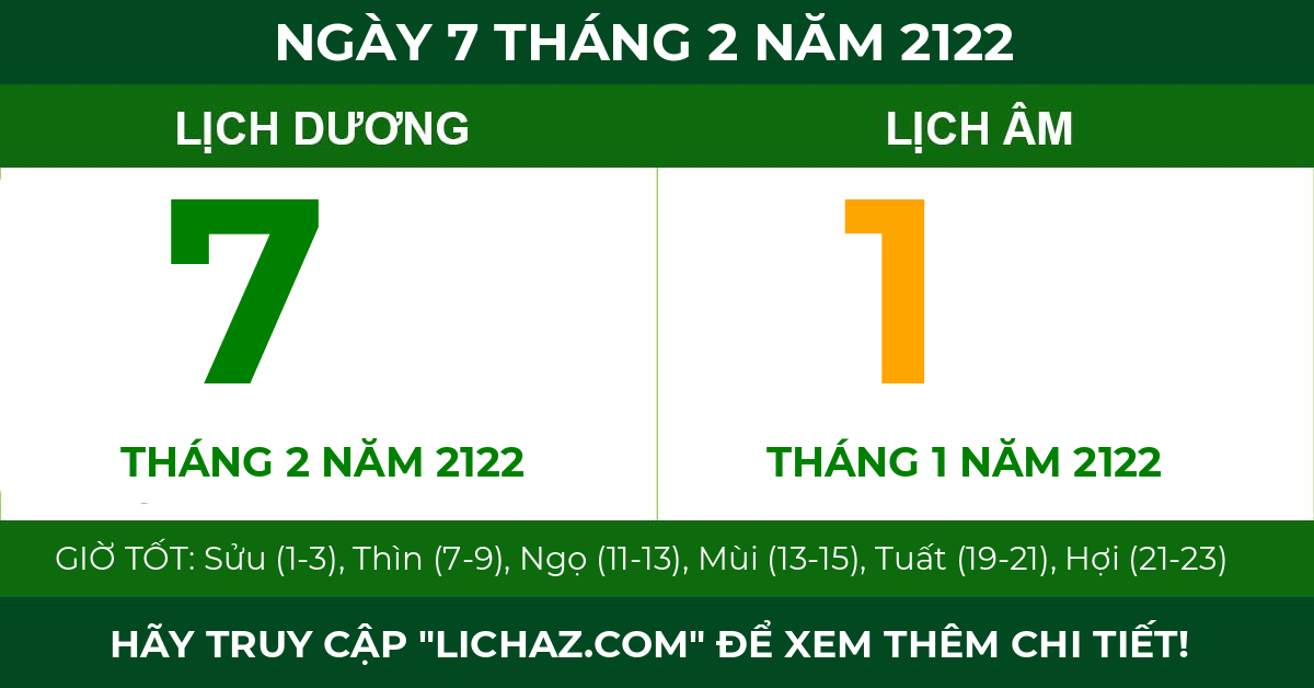 lịch âm ngày 7 tháng 2 năm 2122