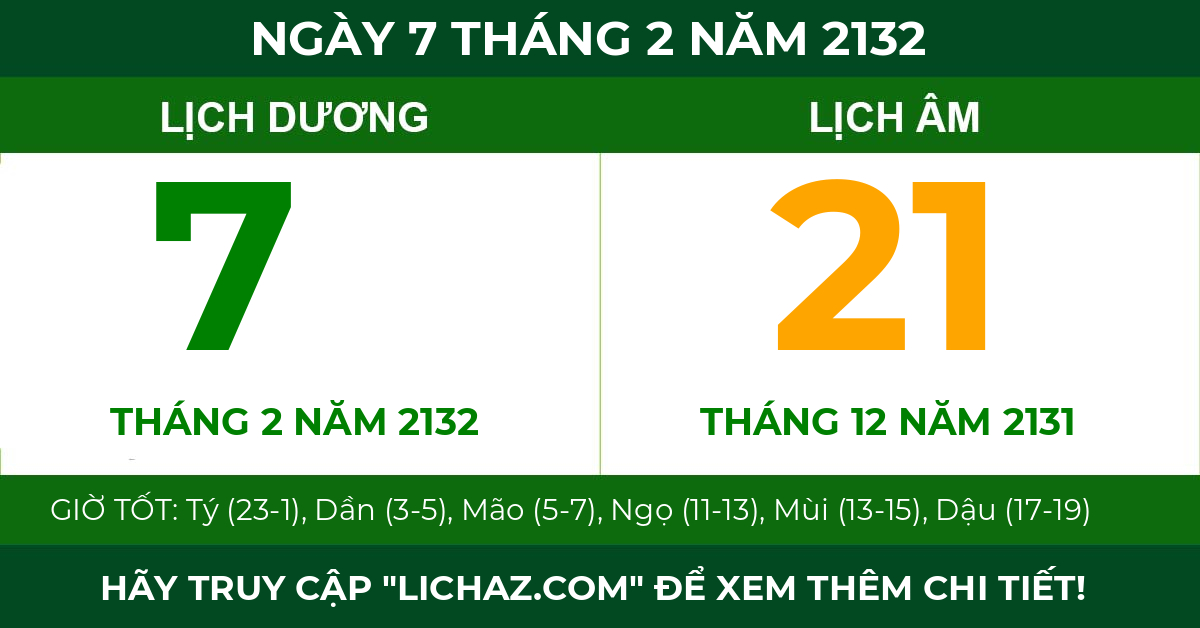 lịch âm ngày 7 tháng 2 năm 2132