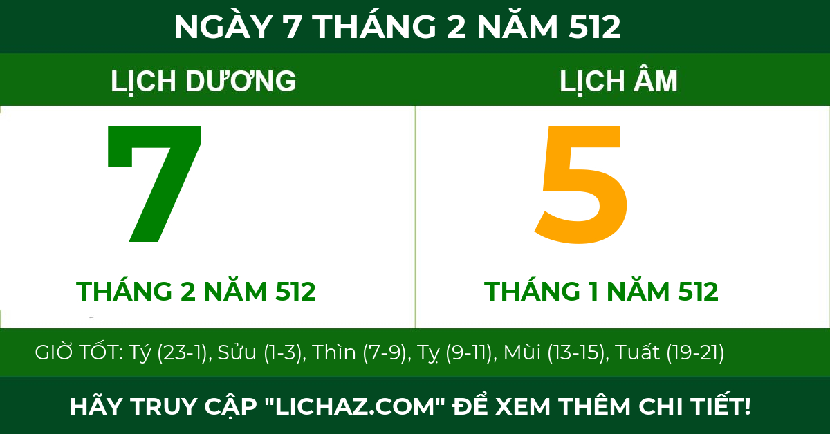 lịch âm ngày 7 tháng 2 năm 512