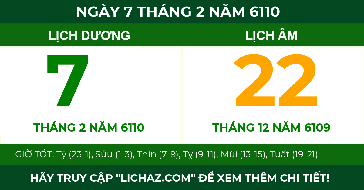 lịch âm ngày 7 tháng 2 năm 6110