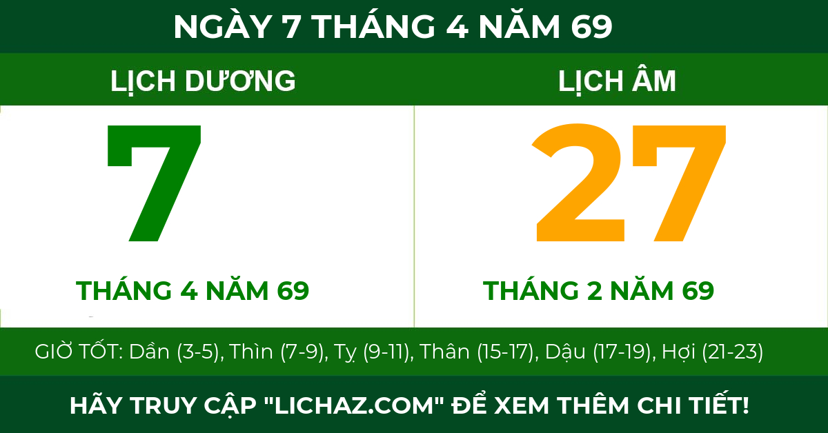 lịch âm ngày 7 tháng 4 năm 69