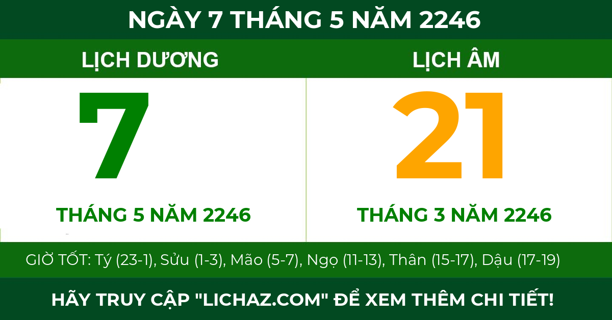 lịch âm ngày 7 tháng 5 năm 2246