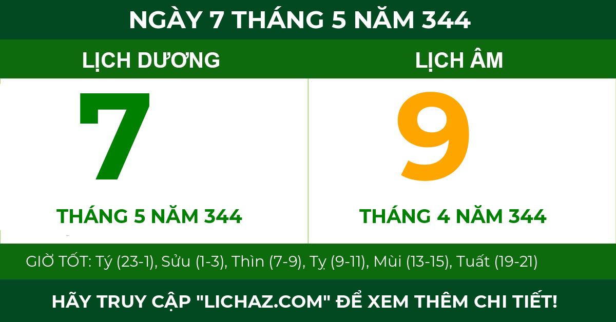 lịch âm ngày 7 tháng 5 năm 344