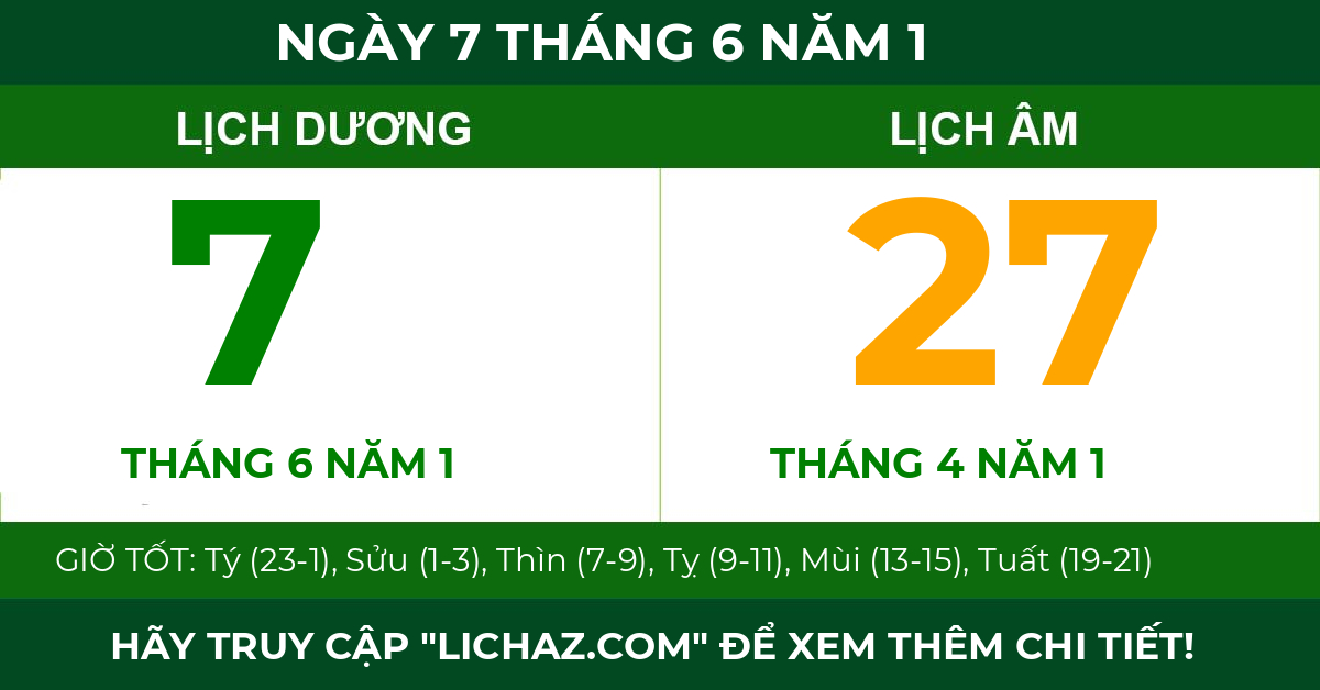 lịch âm ngày 7 tháng 6 năm 1