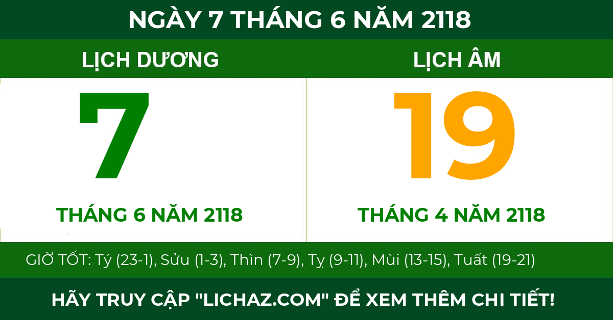lịch âm ngày 7 tháng 6 năm 2118