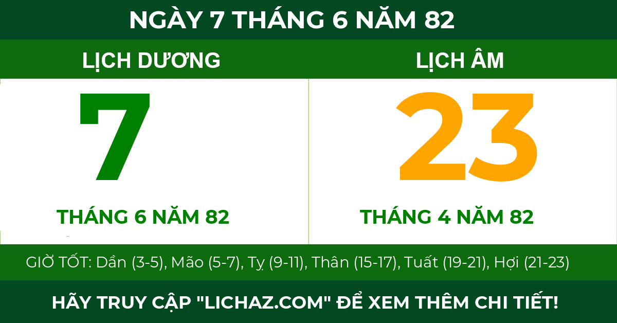 lịch âm ngày 7 tháng 6 năm 82