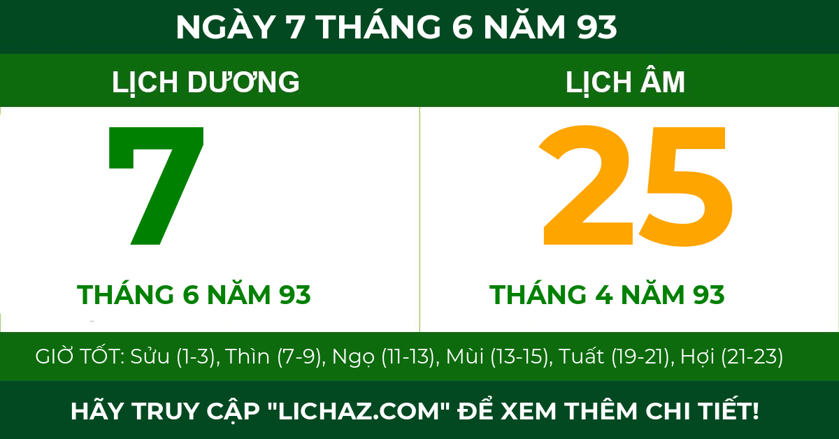 lịch âm ngày 7 tháng 6 năm 93