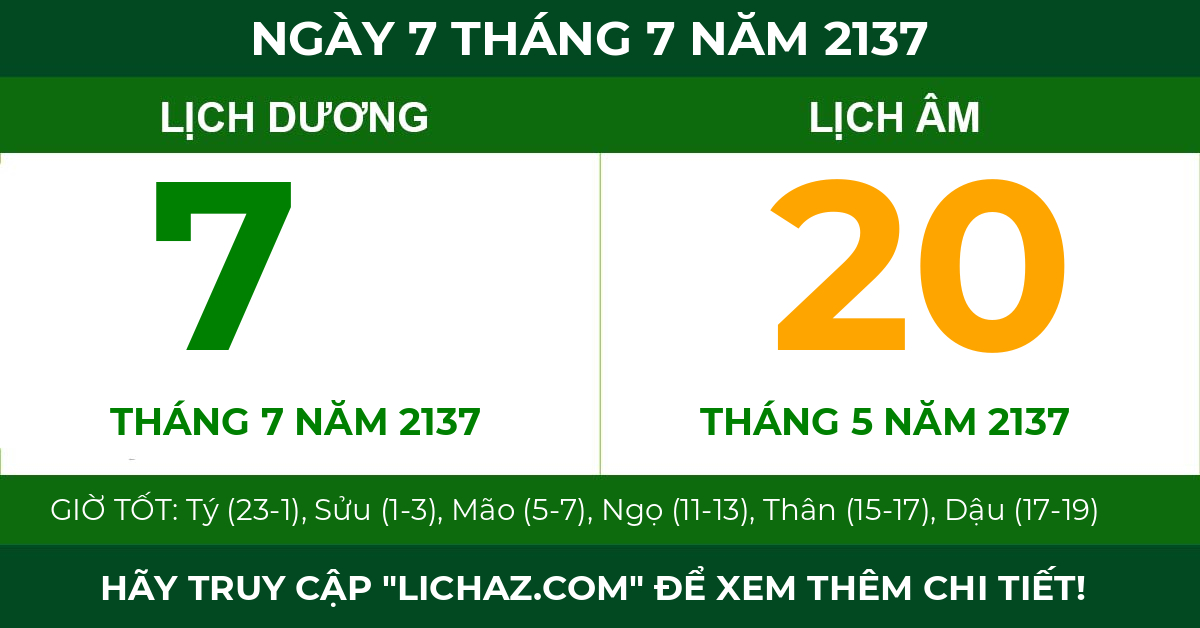 lịch âm ngày 7 tháng 7 năm 2137