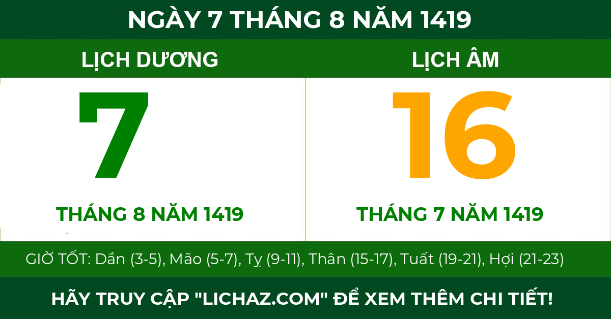 lịch âm ngày 7 tháng 8 năm 1419