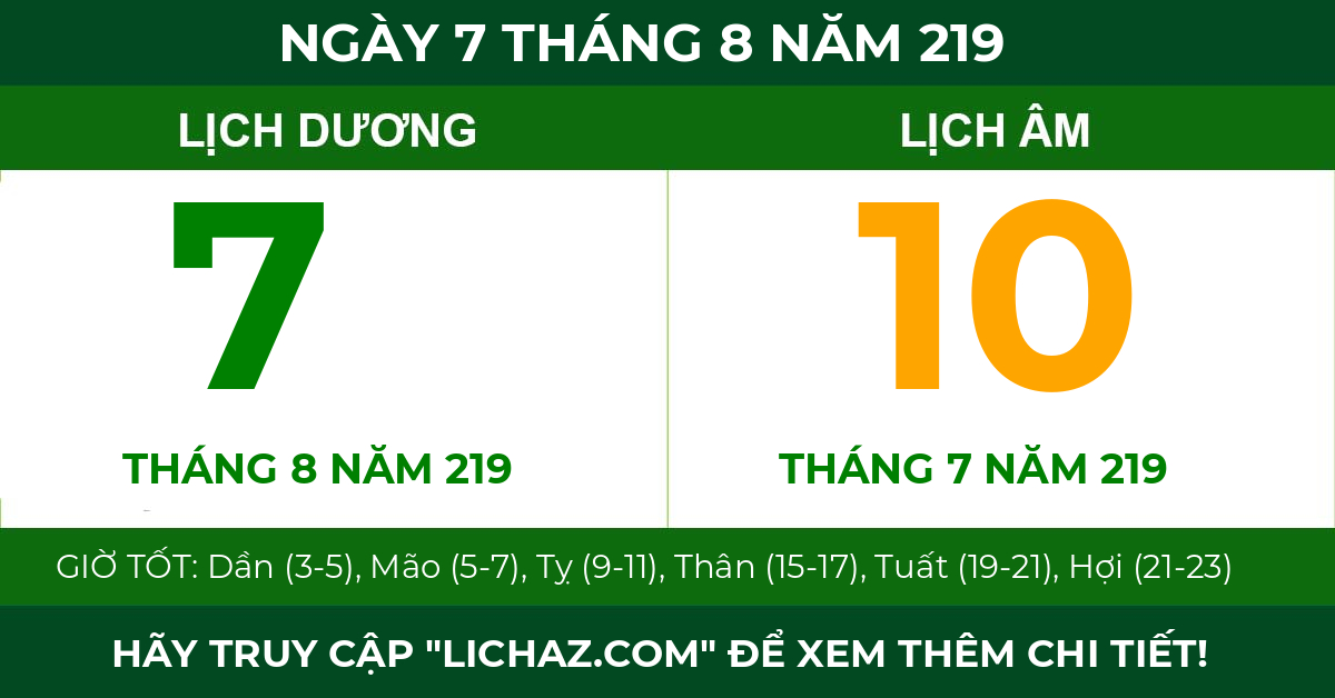 lịch âm ngày 7 tháng 8 năm 219