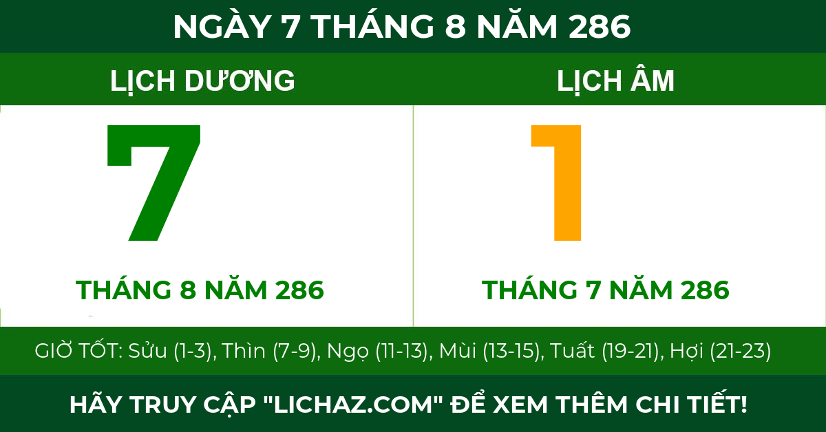 lịch âm ngày 7 tháng 8 năm 286