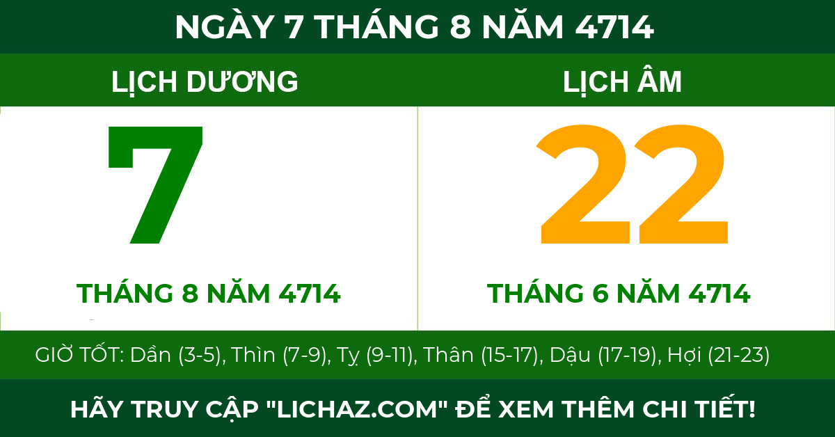 lịch âm ngày 7 tháng 8 năm 4714