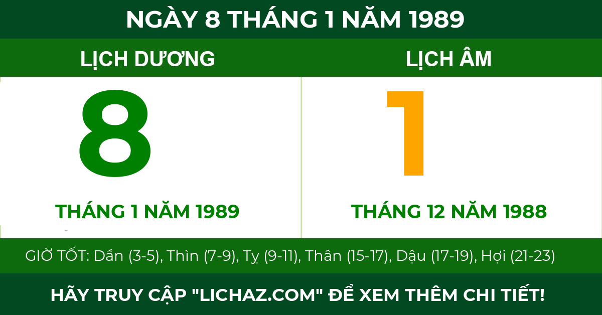 lịch âm ngày 8 tháng 1 năm 1989