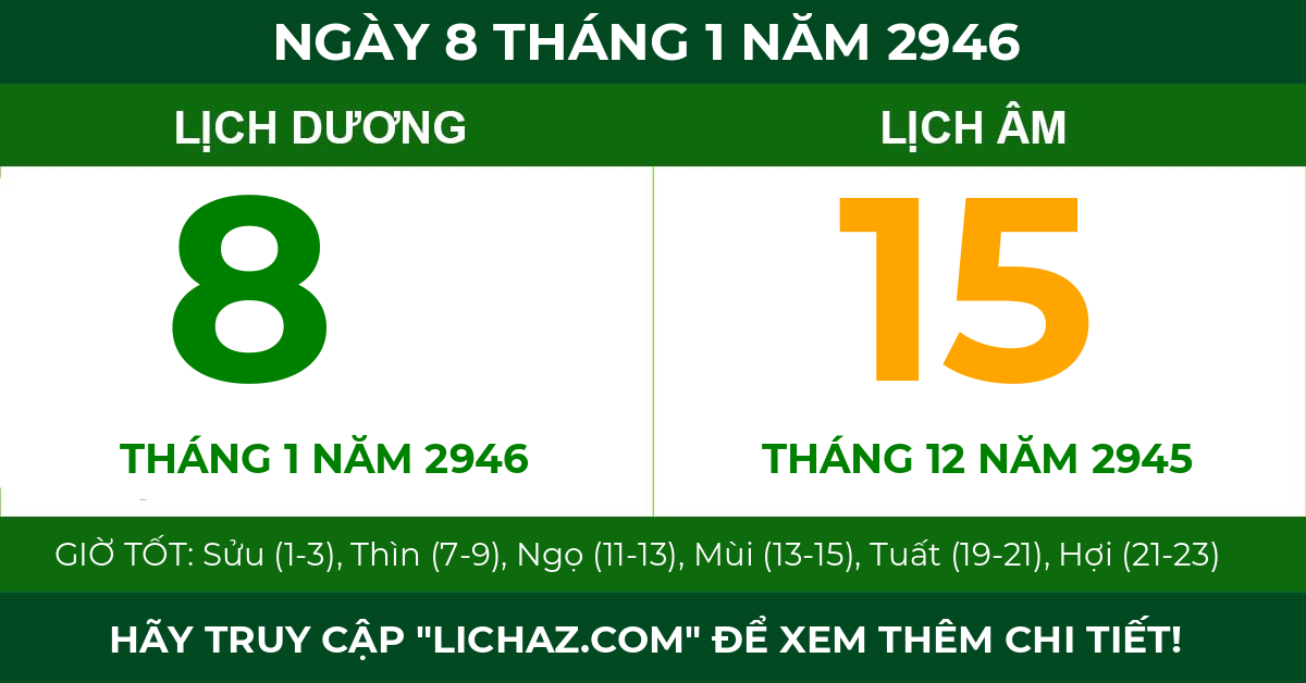 lịch âm ngày 8 tháng 1 năm 2946