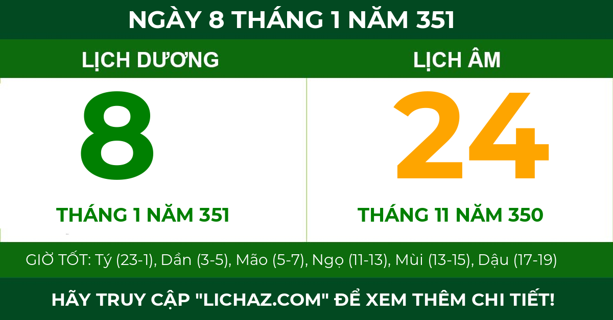 lịch âm ngày 8 tháng 1 năm 351