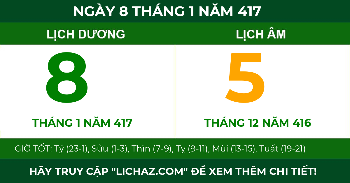 lịch âm ngày 8 tháng 1 năm 417