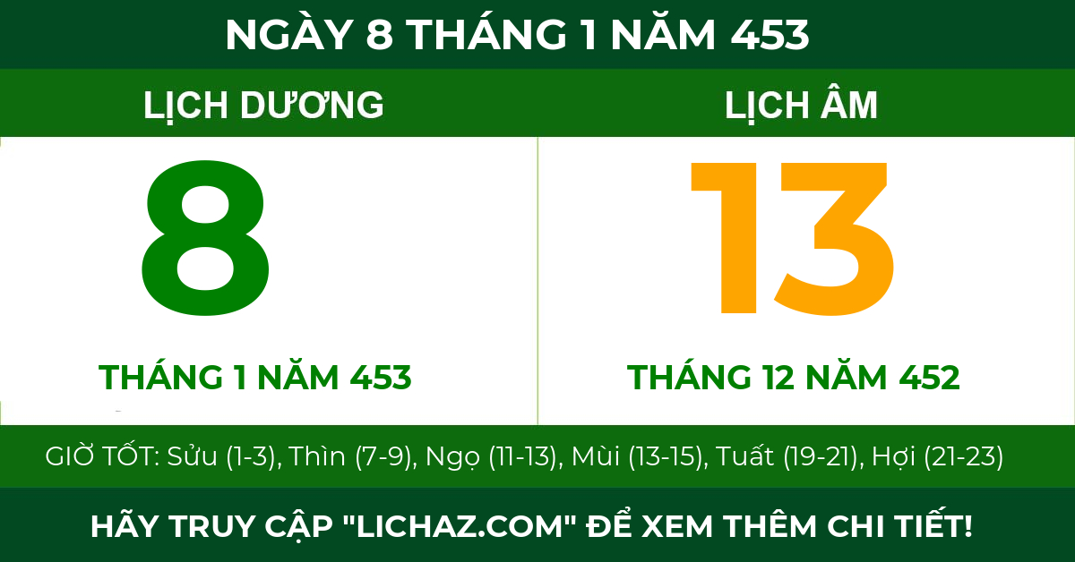 lịch âm ngày 8 tháng 1 năm 453