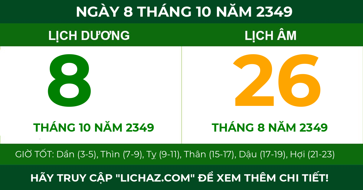 lịch âm ngày 8 tháng 10 năm 2349