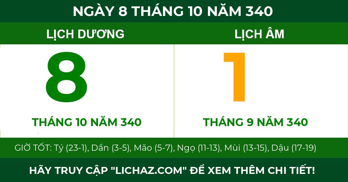 lịch âm ngày 8 tháng 10 năm 340