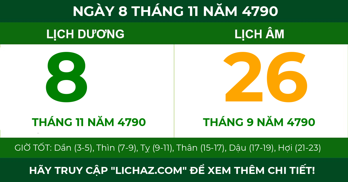 lịch âm ngày 8 tháng 11 năm 4790
