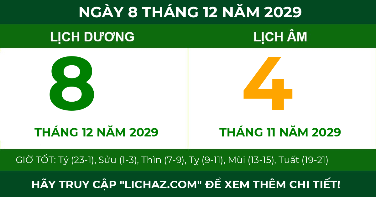 lịch âm ngày 8 tháng 12 năm 2029
