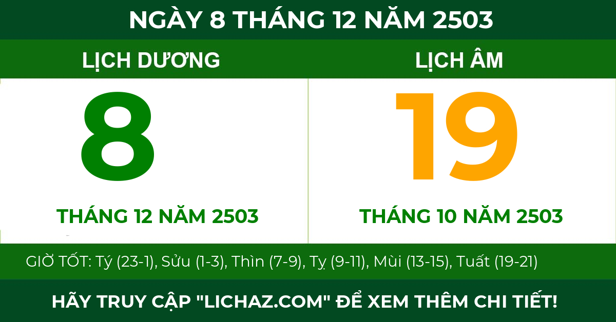 lịch âm ngày 8 tháng 12 năm 2503