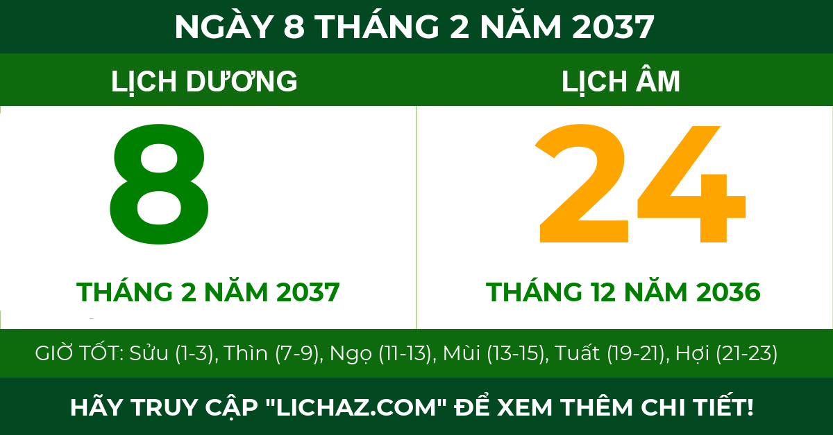 lịch âm ngày 8 tháng 2 năm 2037
