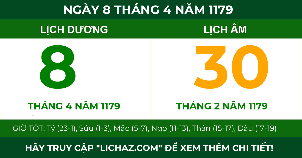 lịch âm ngày 8 tháng 4 năm 1179