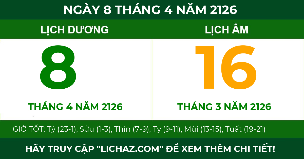 lịch âm ngày 8 tháng 4 năm 2126