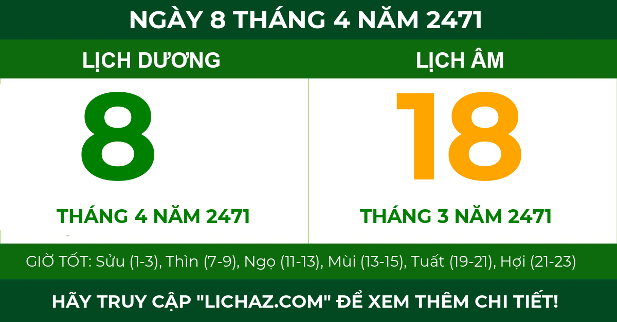 lịch âm ngày 8 tháng 4 năm 2471