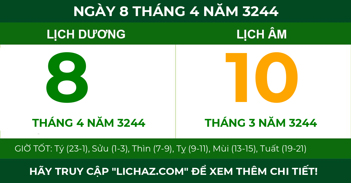 lịch âm ngày 8 tháng 4 năm 3244