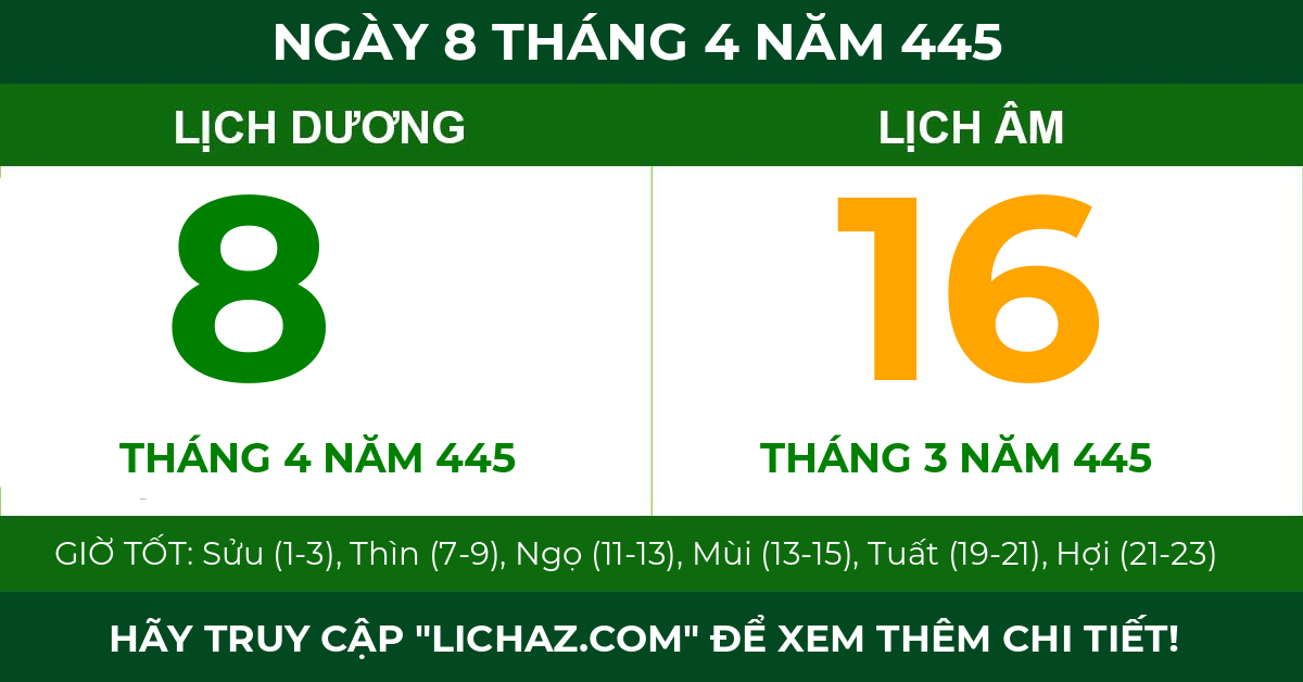 lịch âm ngày 8 tháng 4 năm 445
