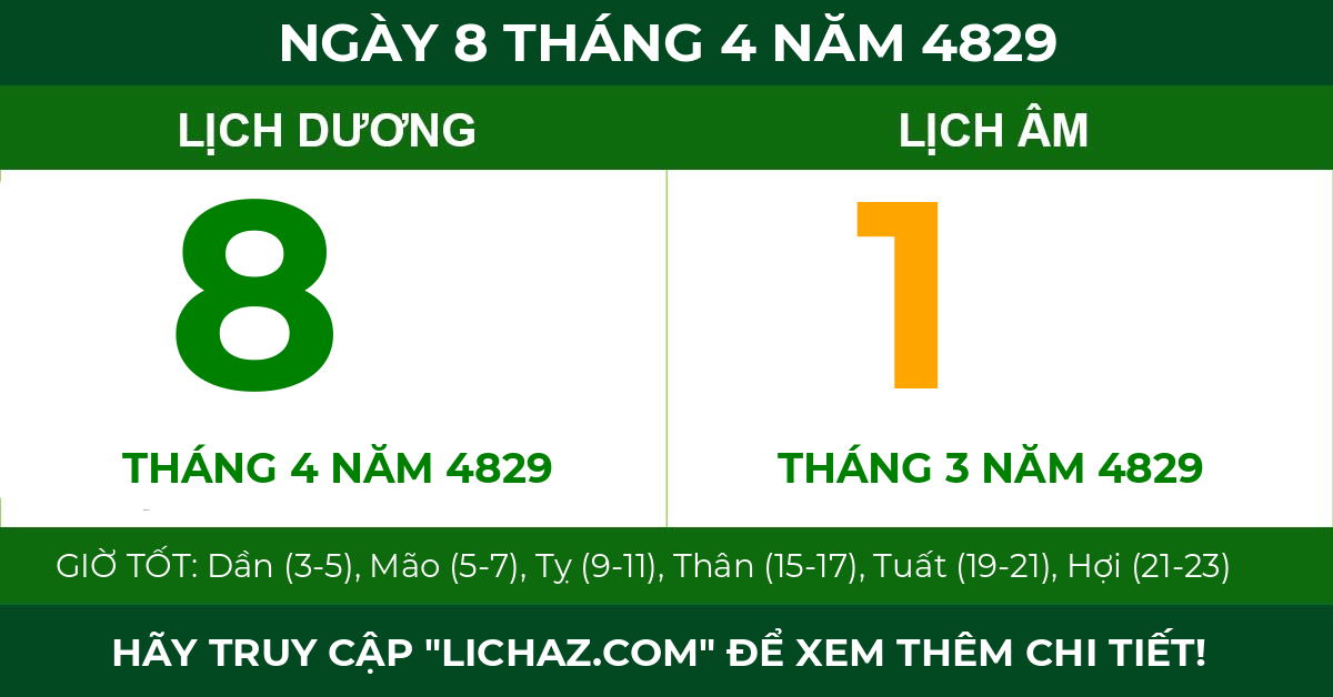 lịch âm ngày 8 tháng 4 năm 4829