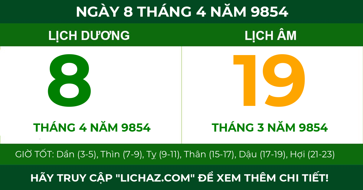 lịch âm ngày 8 tháng 4 năm 9854